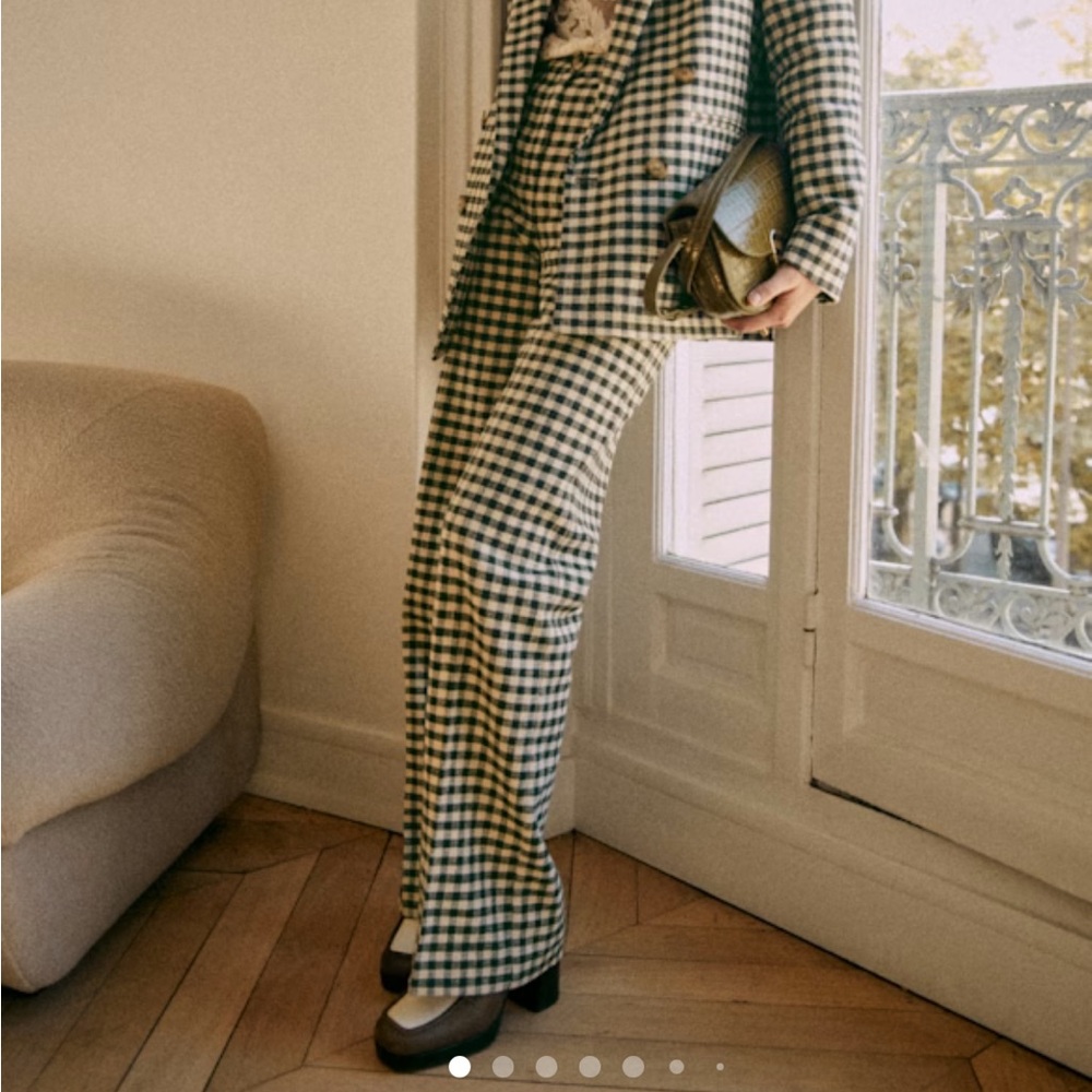 Gingham Sezane Martin Trousers